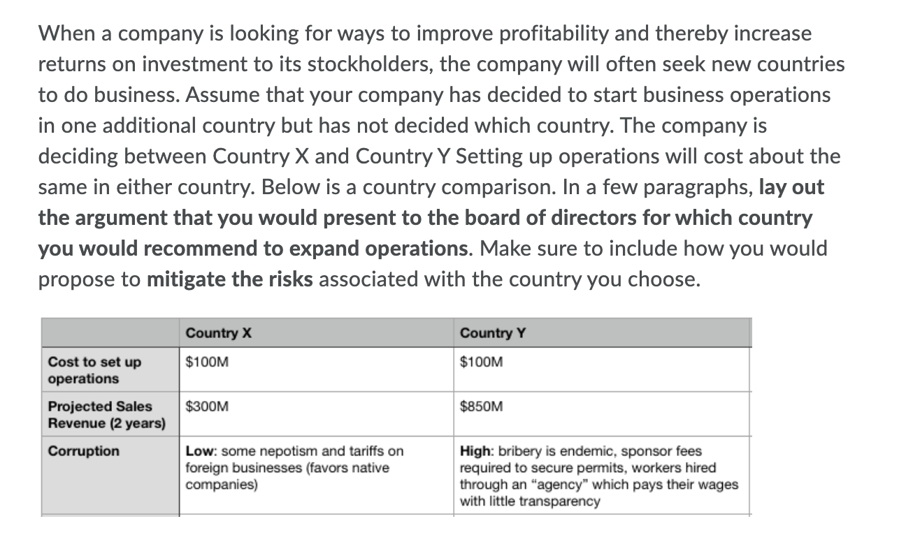 When A Company Is Looking For Ways To Improve Profitability And Thereby Increase Returns On Investment To Its Stockholde 1