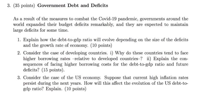 3 35 Points Government Debt And Deficits As A Result Of The Measures To Combat The Covid 19 Pandemic Governments Aro 1