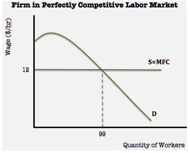 Firm In Perfectly Competitive Labor Market Wage Hr S Mfc 12 D 99 Quantity Of Workers 1