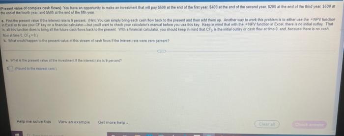 Parent Value Of Complex Cash Flows You Have An Opportunity To Make An Investment That Will Pay 500 At The End Of The F 1