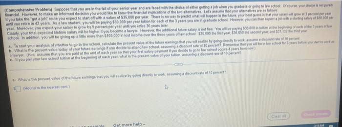 Comprehensive Problem Suppose That You Are In The Fall Of Your Senior Year And We Faced With The Choice Father Getting 1