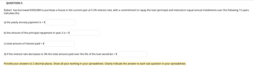Must Show Explanation For Each Answer Excel 1