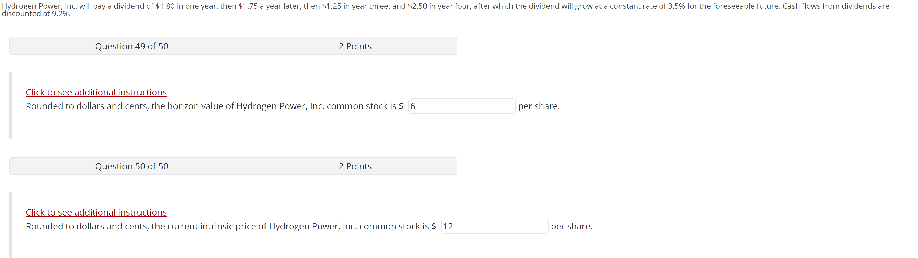 Hydrogen Power Inc Will Pay A Dividend Of 1 80 In One Year Then 1 75 A Year Later Then 1 25 In Year Three And 2 1