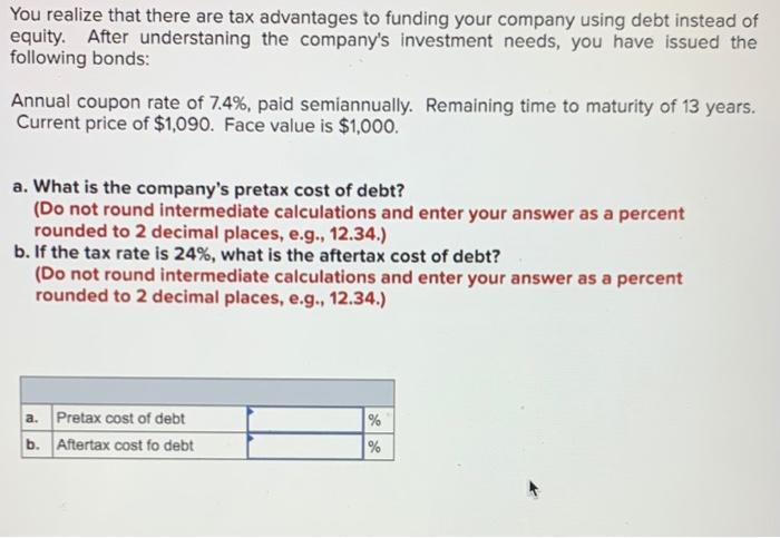You Realize That There Are Tax Advantages To Funding Your Company Using Debt Instead Of Equity After Understaning The C 1