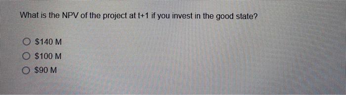 You Can Invest In A Project Either Now Or Next Year If It Is Successful You Get A Perpetual Cash Flow Of 30m That Star 7
