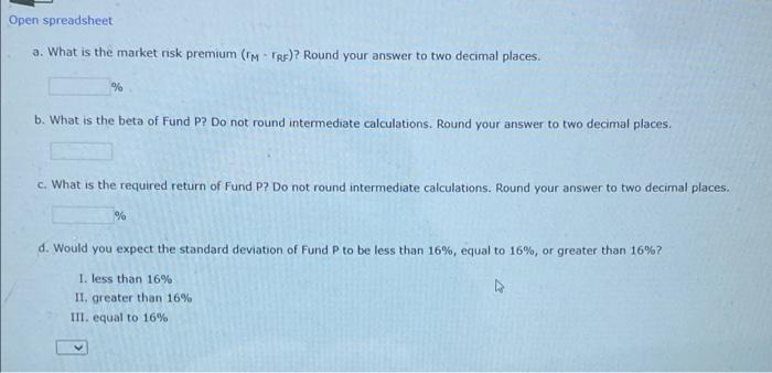 Video Excel Online Structured Activity Capm Portfolio Risk And Return Consider The Following Information For Three St 2