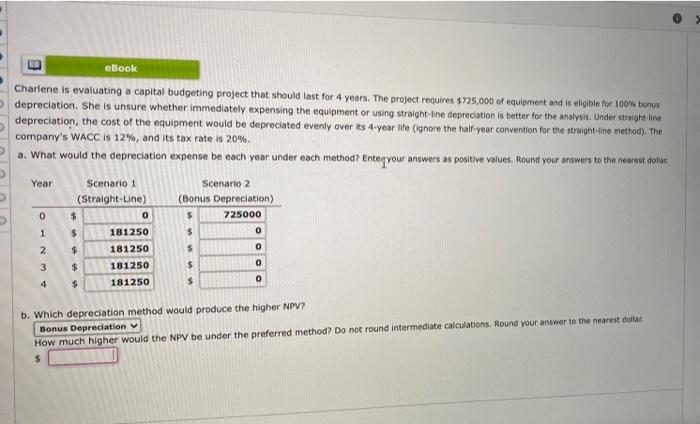 Ebook Charlene Is Evaluating A Capital Budgeting Project That Should Last For 4 Years The Project Requires 725 000 Of 1