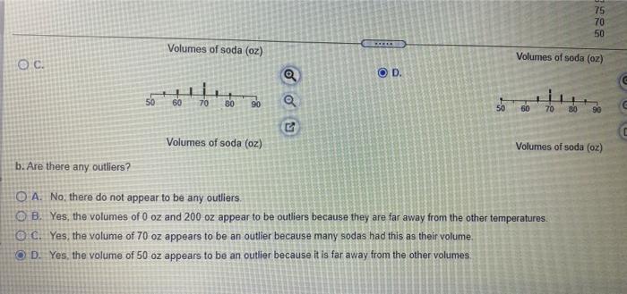 The Data Table To The Right Represents The Volumes Of A Generic Soda Brand Complete Parts A And B Below Volumes Of 2
