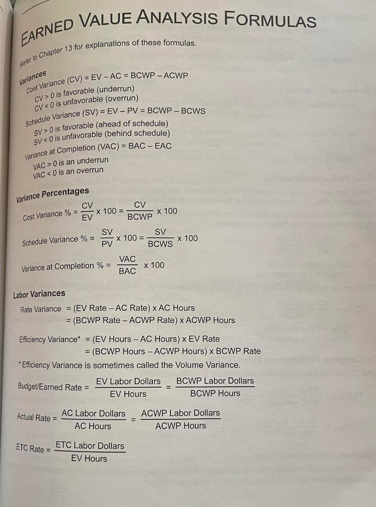 Case Study 13 1 You Will Need To Determine A Project Performance Analysis Or Cv Sv Calculations Review Case Study 13 1 4