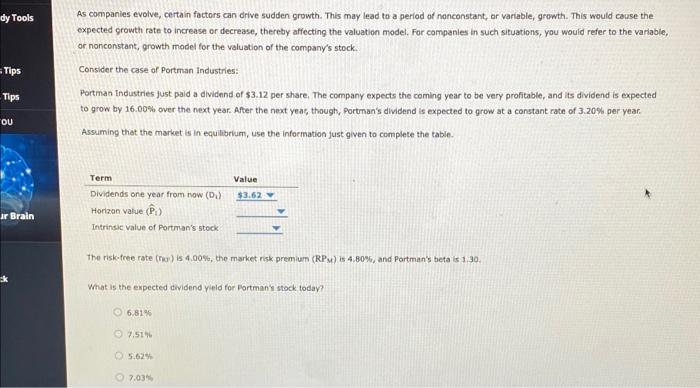 Dy Tools As Companies Evolve Certain Factors Can Drive Sudden Growth This May Lead To A Period Of Nonconstant Or Vari 1