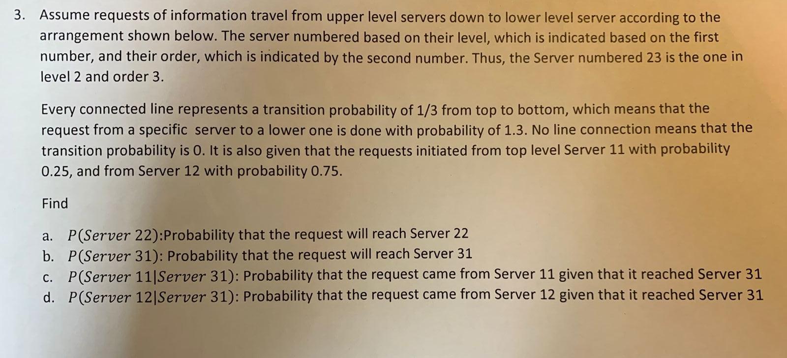 3 Assume Requests Of Information Travel From Upper Level Servers Down To Lower Level Server According To The Arrangemen 1