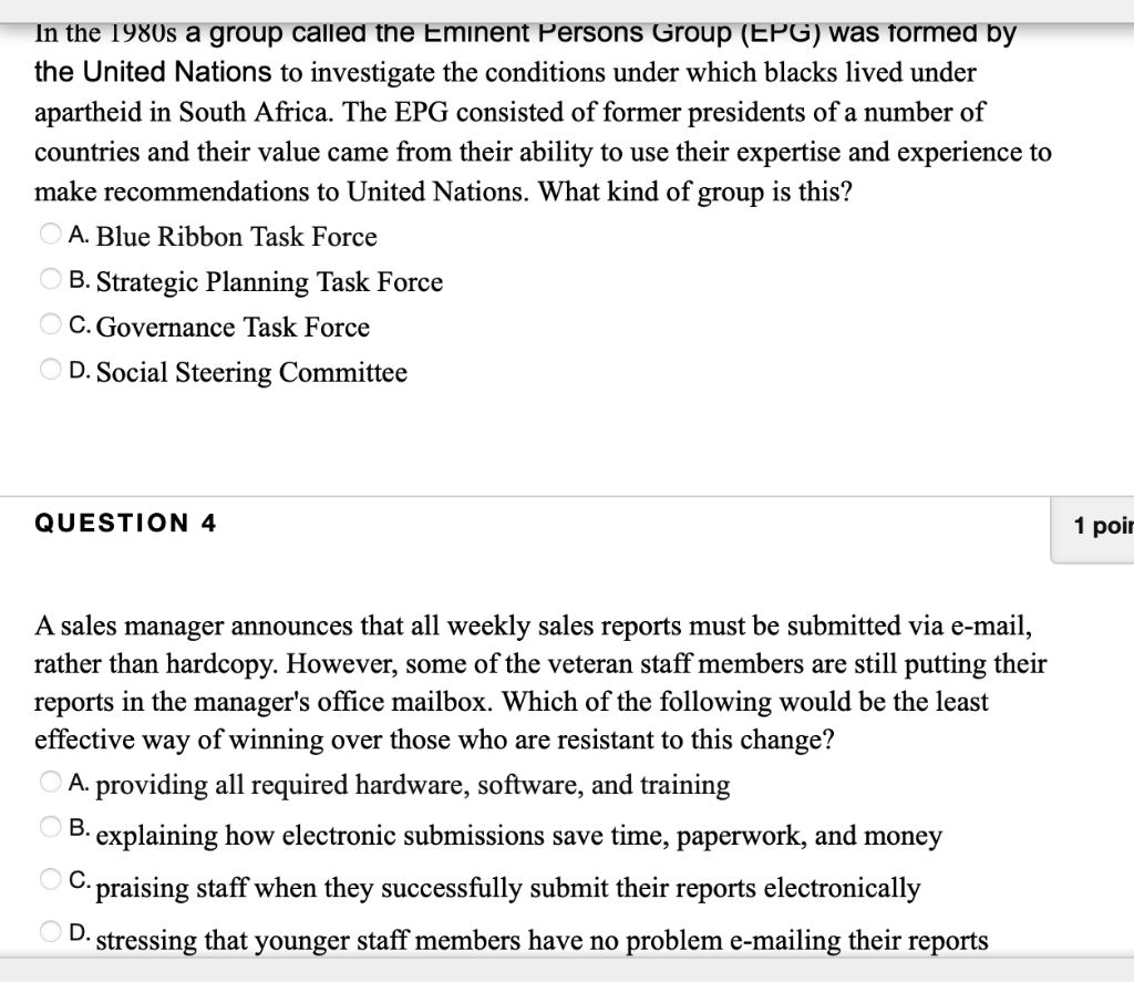 In The 1980s A Group Called The Eminent Persons Group Epg Was Formed By The United Nations To Investigate The Conditio 1
