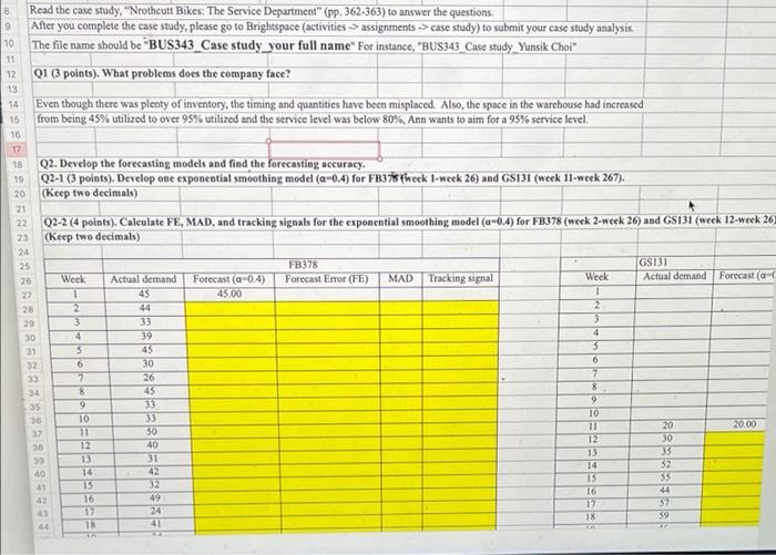 Read The Case Study Nothcutt Bikes The Service Department Pp 362 363 To Answer The Questions After You Complete T 1