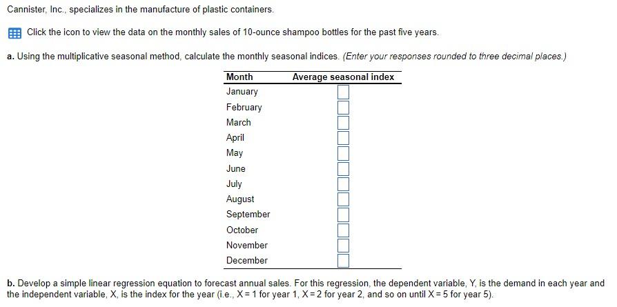 Cannister Inc Specializes In The Manufacture Of Plastic Containers Click The Icon To View The Data On The Monthly Sa 1
