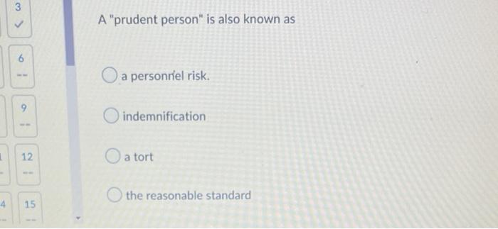 A A Personnel Risk B Indemnification C A Tort 1