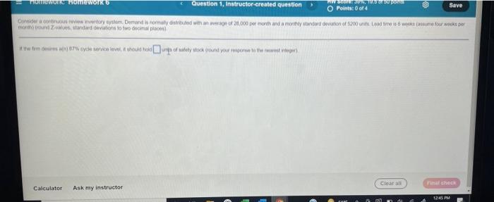 Tommi Homework Question 1 Instructor Created Question Meopard Points 0014 Save Or A Cowym Demand Maybe Went 20 000 Pe 1