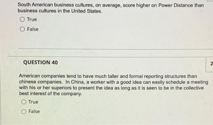 South American Business Cultures On Average Score Higher On Power Distance Than Business Cultures In The United States 1