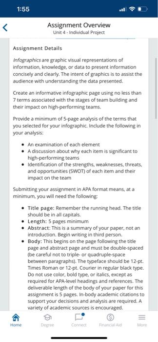1 55 Assignment Overview Unit 4 Individual Project Assignment Details Infographics Are Graphic Visual Representation 1