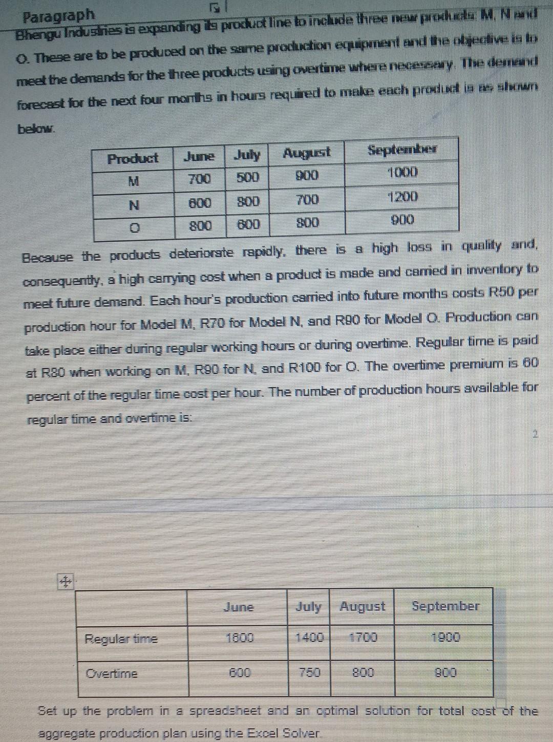 Paragraph Bhengu Industrias Is Expanding Tla Pochutline Loinkade Three Mu Pruducu M Nound O These Are To Be Produced O 2