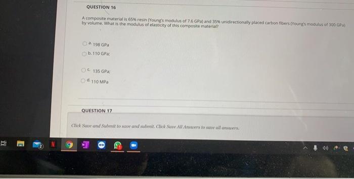Question 14 Which Is Not The Disadvantages Of Composites A High Specific Strength And Stiffness C B Weak Matrix And 3
