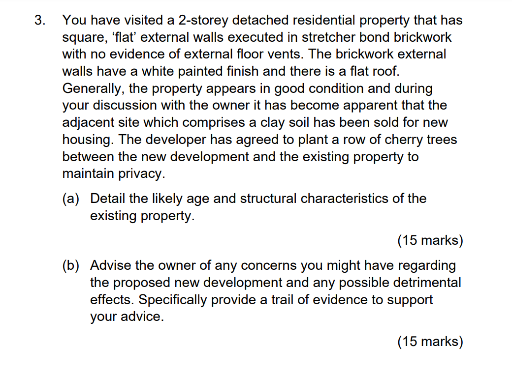 3 You Have Visited A 2 Storey Detached Residential Property That Has Square Flat External Walls Executed In Stretche 1
