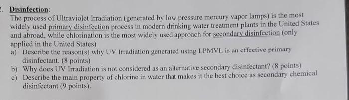 2 Disinfection The Process Of Ultraviolet Irradiation Generated By Low Pressure Mercury Vapor Lamps Is The Most Wide 1