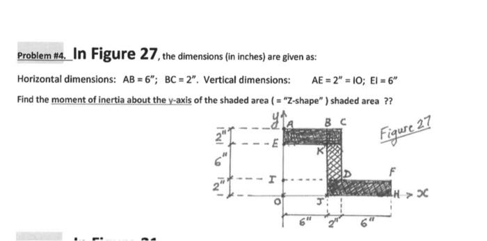 Problem 4 In Figure 27 The Dimensions In Inches Are Given As Horizontal Dimensions Ab 6 Bc 2 Vertical Dime 1