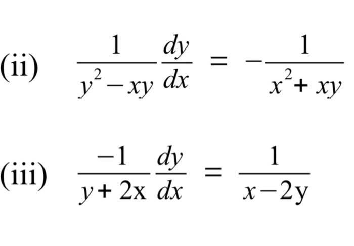 Section A Homogeneous Equations Change Of Variables Question 1 Solve The Following Homogeneous Equations By Usin 3