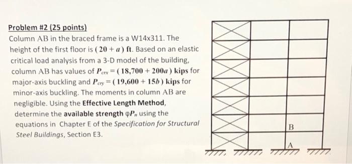 Problem 2 25 Points Column Ab In The Braced Frame Is A W14x311 The Height Of The First Floor Is 20 A Ft Based O 2