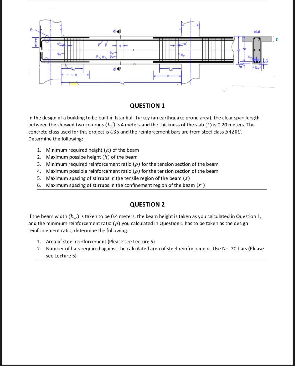 Pi Du D D Pro Pw Question 1 In The Design Of A Building To Be Built In Istanbul Turkey An Earthquake Prone Area Th 1