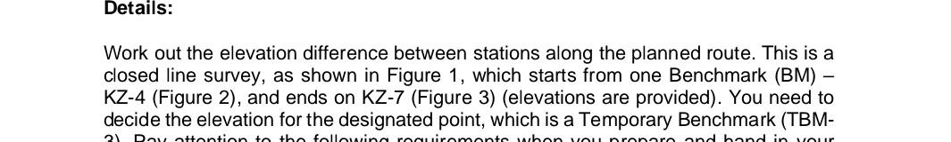 Details Work Out The Elevation Difference Between Stations Along The Planned Route This Is A Closed Line Survey As Sh 1