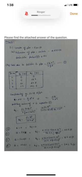 Cmt3351 Sp 22 Name Fe 100 Pts Page 5b 5 Pts Considering Thut The Pump You Choone Will Need To Overcome Both Friction 2