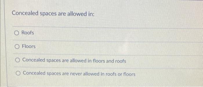 Concealed Spaces Are Allowed In O Roofs O Floors O Concealed Spaces Are Allowed In Floors And Roofs O Concealed Spaces 1
