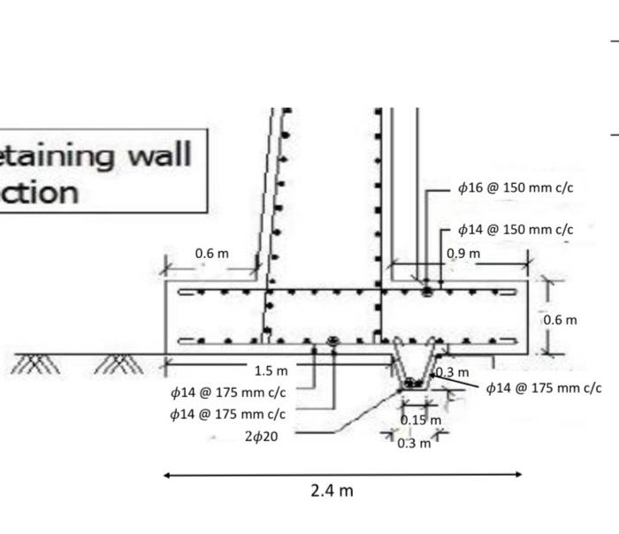 For The Following Retaining Wall Calculate The Quantities Of The Concrete And Reinforcement Length Of The Retaining W 5