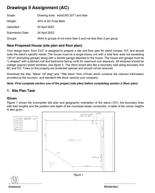 Drawings Ii Assignment Ac Scope Drawing Tools Autocad 2017 And Later Weight 40 Of Ac Final Mark Uploaded 03 April 1