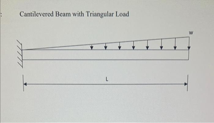 Cantilevered Beam With Triangular Load W L Beam 3 O Parameters W 1 800 Lb Ft L 21 Ft O Reactions Force Reaction 1