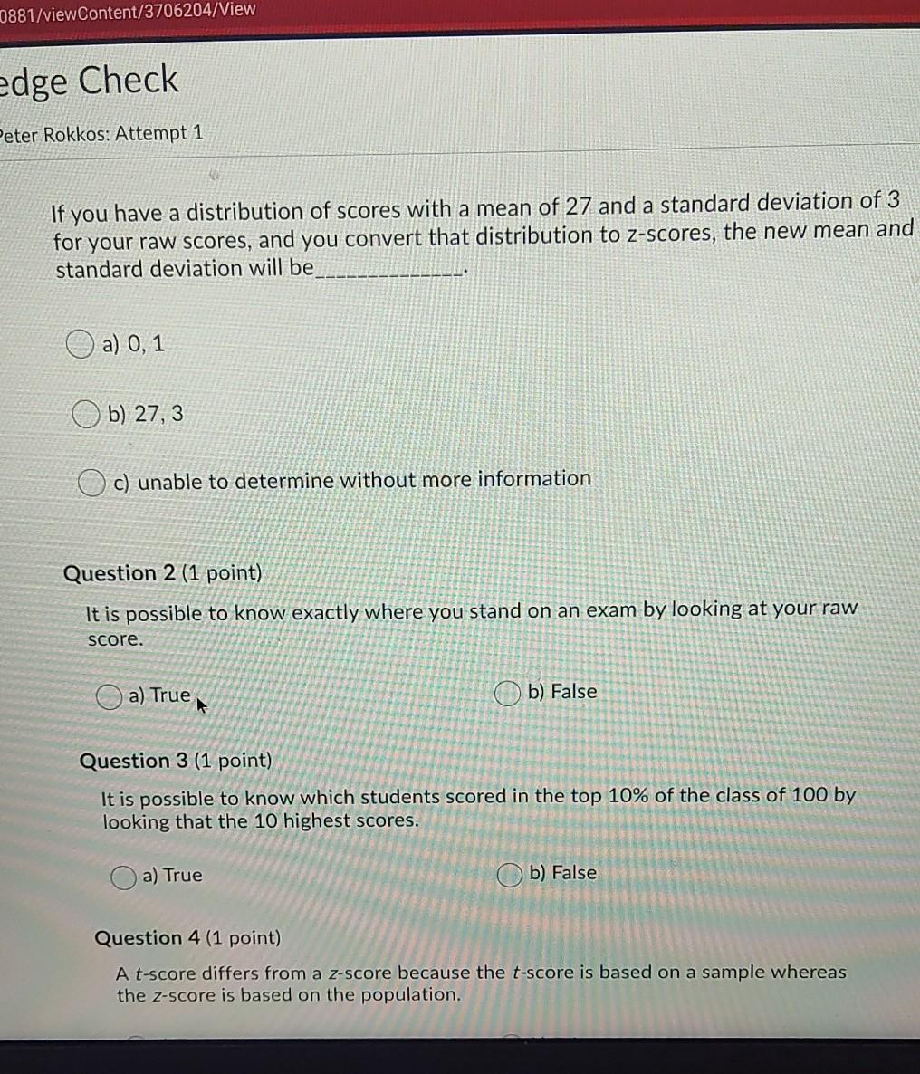 0881 Viewcontent 3706204 View Edge Check Peter Rokkos Attempt 1 If You Have A Distribution Of Scores With A Mean Of 27 1