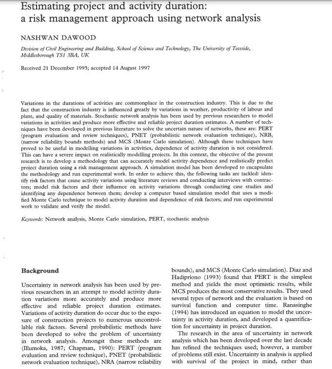 Project Network Of The Example Given In The Paper Using Spread Sheet You Can Show It In Table Format Or Network Diagram 1