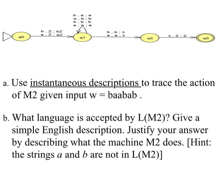 Dono Nou Juu B Z Bz A Z Az B Ba Qo Aziz 91 92 93 A Use Instantaneous Descriptions To Trace The Action Of M2 Given In 1