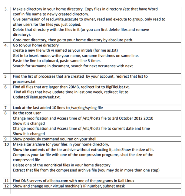 3 Make A Directory In Your Home Directory Copy Files In Directory Etc That Have Word Conf In File Name To Newly Creat 1