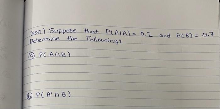 2405 Suppose That Pcaib 0 2 And Pcb 0 7 The Determine Following Pcanb Opca Nb 1