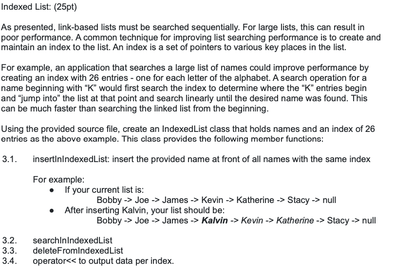 Indexed List 25pt As Presented Link Based Lists Must Be Searched Sequentially For Large Lists This Can Result In P 1