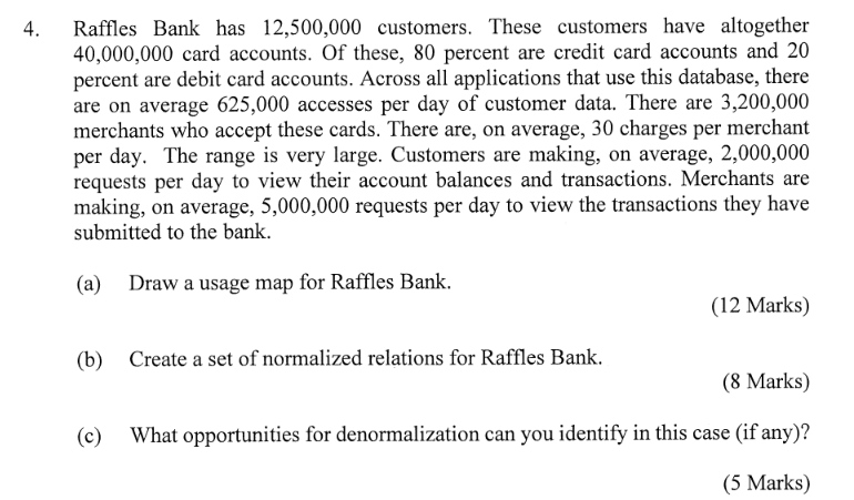 4 Raffles Bank Has 12 500 000 Customers These Customers Have Altogether 40 000 000 Card Accounts Of These 80 Percent 1