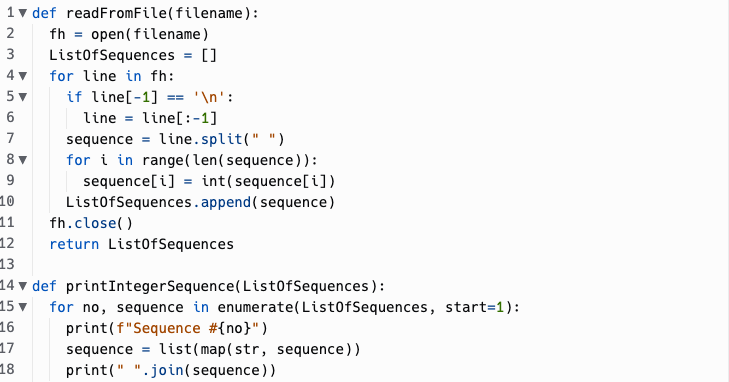 Having Difficulty Figuring Out The Printintegersequenceinformation Function Included Is The Printmenu And The Isvalid 2