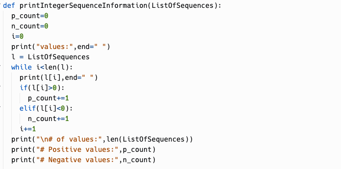 Having Difficulty Figuring Out The Printintegersequenceinformation Function Included Is The Printmenu And The Isvalid 3