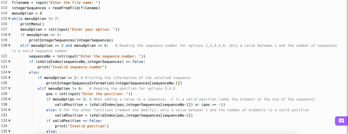 Having Difficulty Figuring Out The Printintegersequenceinformation Function Included Is The Printmenu And The Isvalid 4