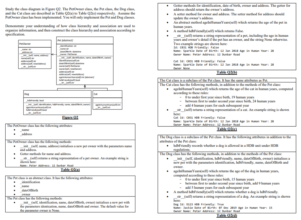 Please Answer Part A D Using Oop Python Thank You 1 Mark Submit Only The Getter And Setter Methods As Answer You Do 1