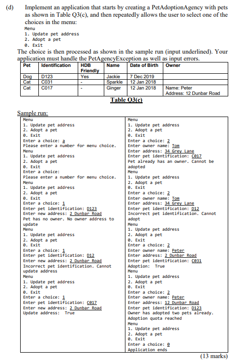 Please Answer Part A D Using Oop Python Thank You 1 Mark Submit Only The Getter And Setter Methods As Answer You Do 3