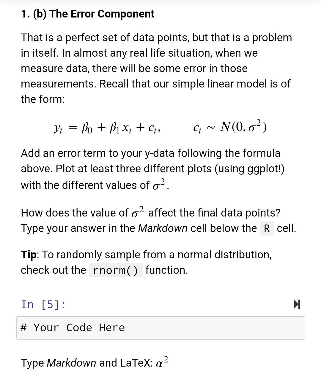 Problem 1 Simulating Data We Re Going To Let You In On A Secret The Turtle Data From The Autograded Assignment Was Sim 3