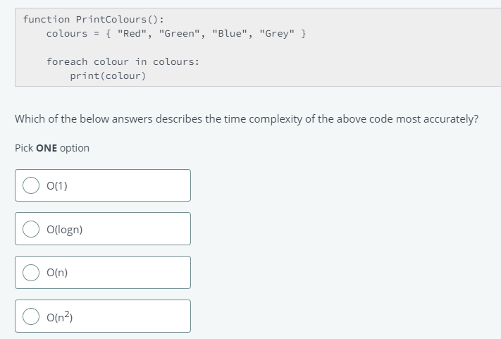 Function Printcolours Colours Red Green Blue Grey Foreach Colour In Colours Print Colour Which Of 1
